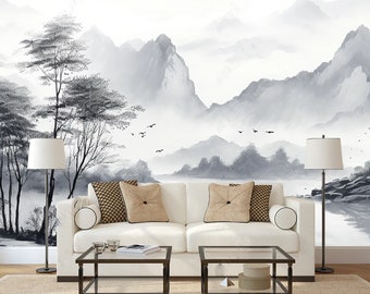 Chinoiserie Landscape Wallpaper: Chinese Style Wall Decor