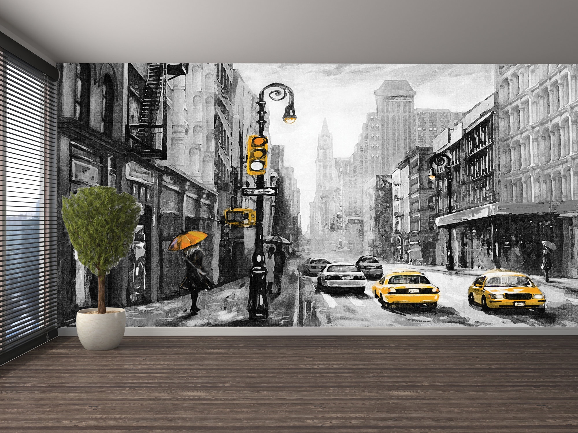 JBUTXE 5-teiliger Leinwanddruck Stadt Lila - Wandbild 100x50cm Für Wohnzimmer