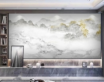 Chinoiserie Mountain View Peel and Stick Wallpaper