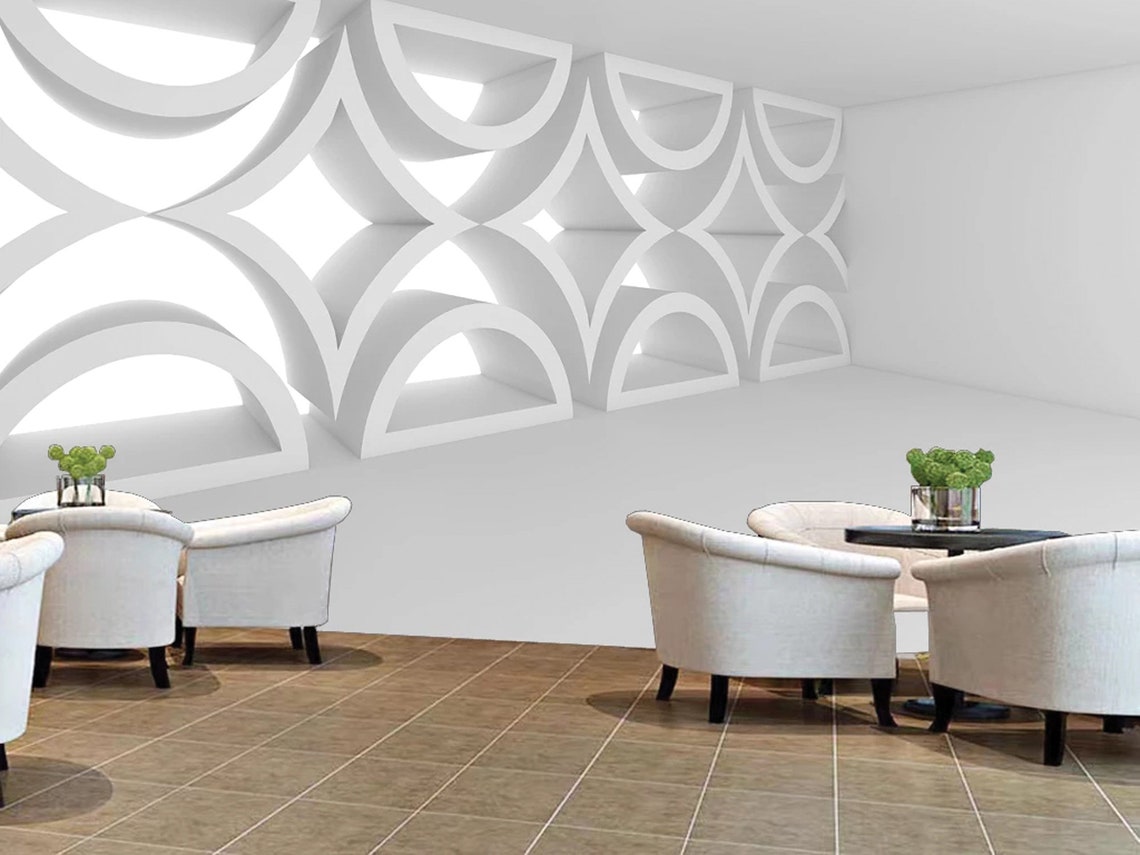 Wallpaper Wall Mural Shaped Round Spherical 3d Effective Wall - Etsy