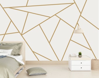 20 pezzi linea geometrica, adesivi murali linea oro, più colori disponibili