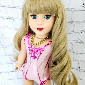 Super Pop Star On Tour Pink Love Bodysuit Fits 18 Inch Dolls