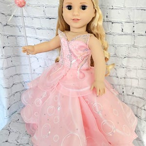 Wicked Good Witch Pink Glinda Bubble Dress For 18 Inch Dolls