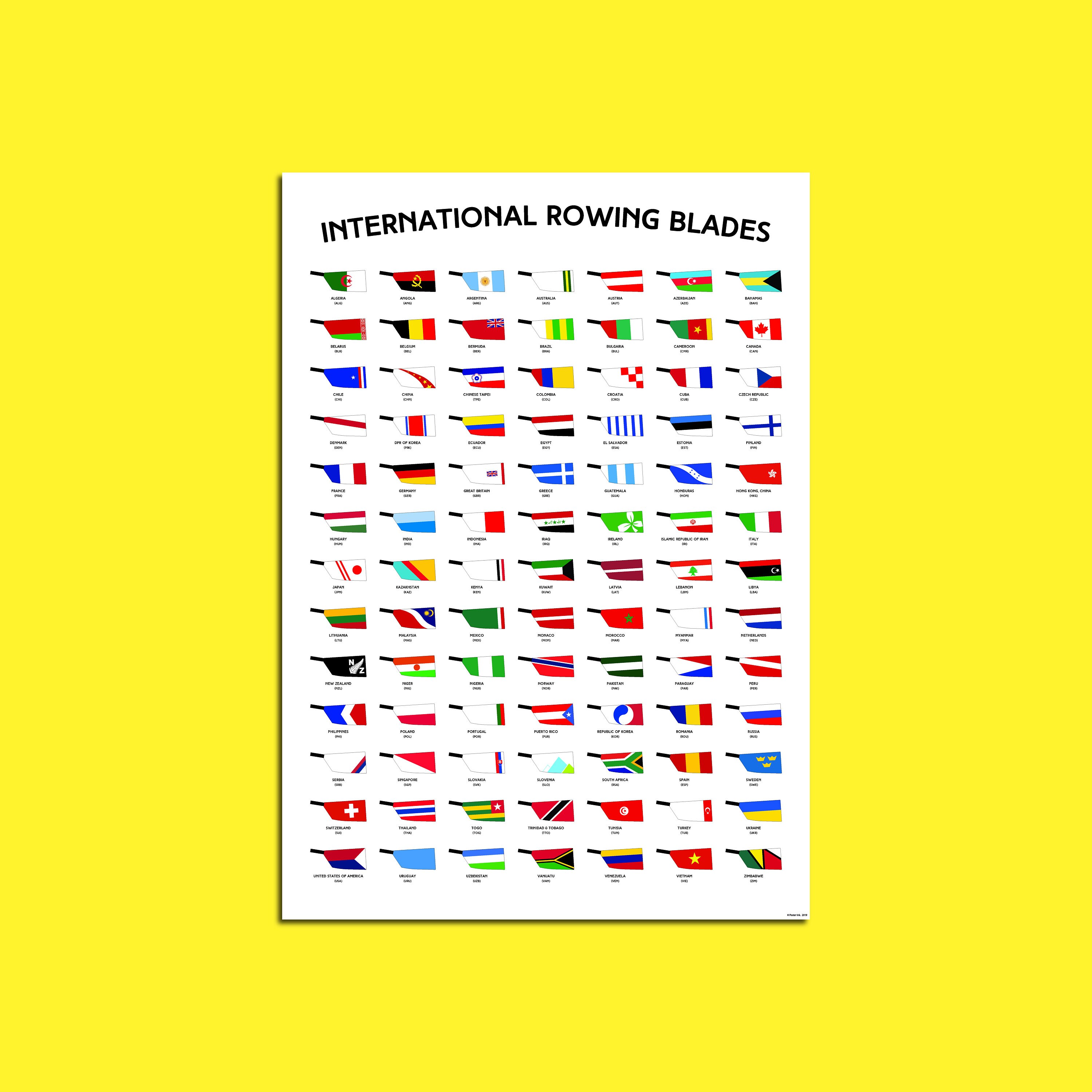 Rowing Print International Rowing Blades Etsy