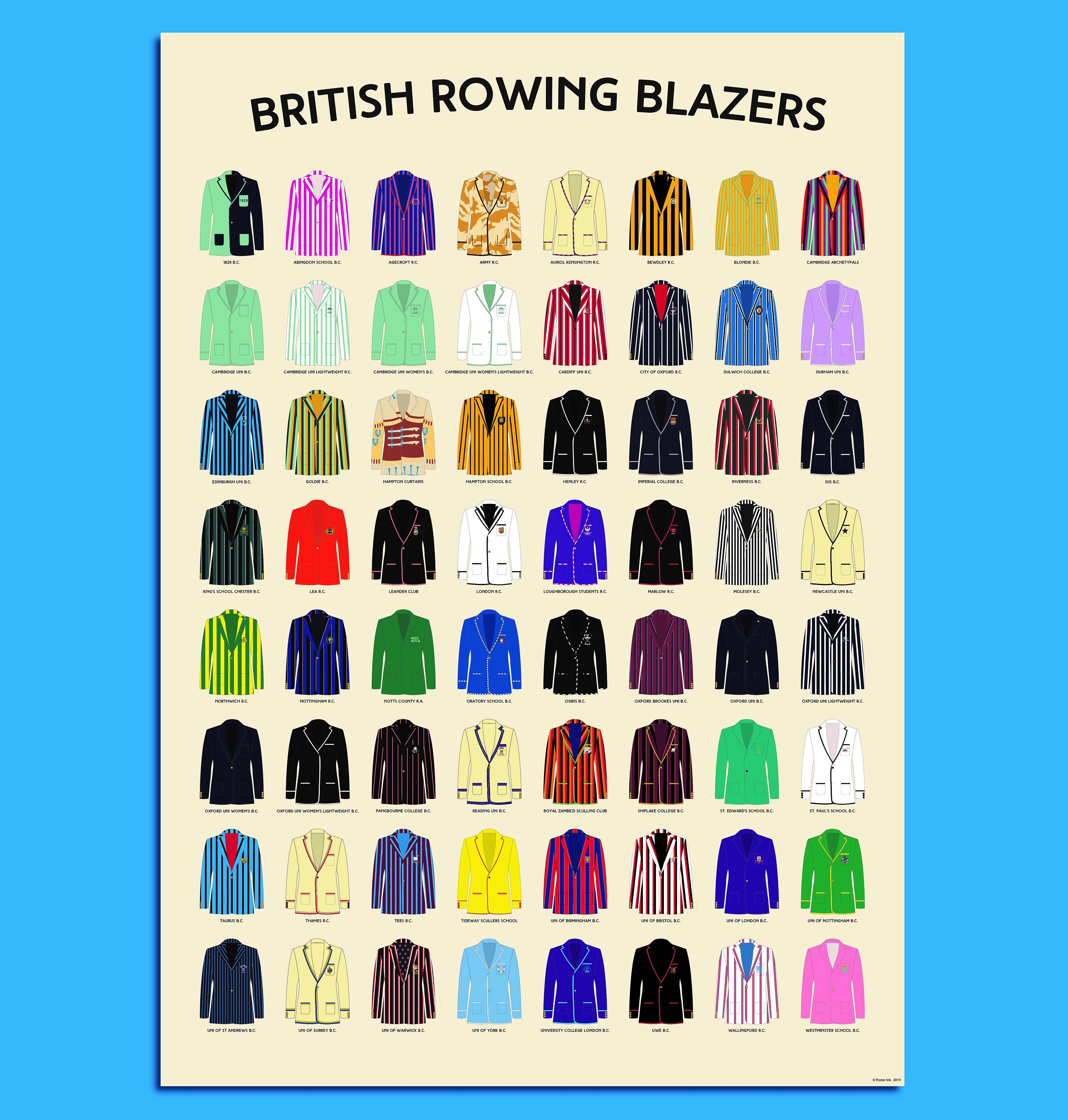Rowing Print British Rowing Blazers Etsy