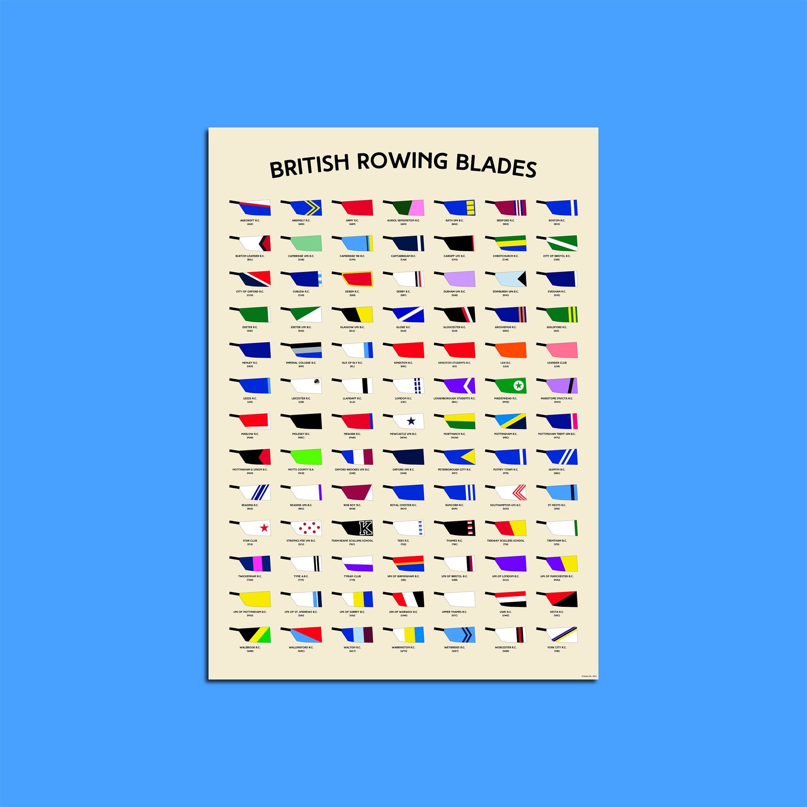 Rowing Print British Rowing Blades Etsy UK