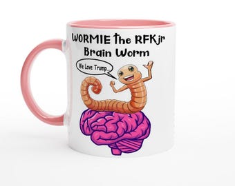 RFK Brain Worm Mug: Funny Election Coffee Mug - 11oz Ceramic
