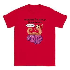 RFK Brain Worm Crewneck T-shirt, RFK JR worm Tee, Funny Election Shirt