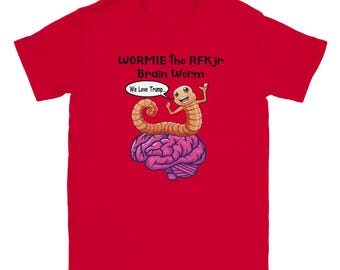 RFK Brain Worm T-shirt: Funny Election Crewneck Tee