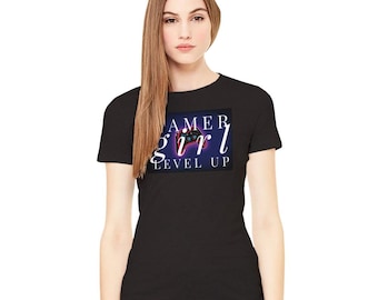 Gamer Girl Level Up T-Shirt: Combed Cotton Tee
