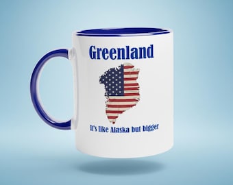 Funny Greenland Map Coffee Mug - Quirky Statehood Humor Gift