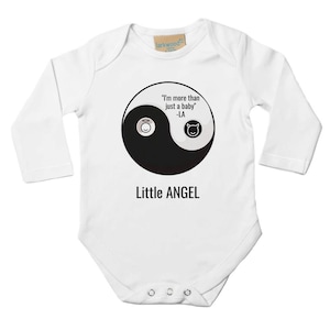 Personalized Yin Yang Baby Onesie - Unique Bodysuit with Devil & Angel Design - Custom Gift for Newborn- long sleeve