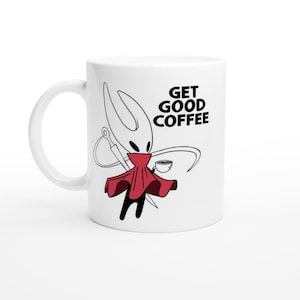 Silksong White 11oz Ceramic Mug, Hornet coffee cup, Hollow Knight Cup