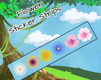 Floral Sticker Strips - Scrapbooking Stickers - Party Favors (3-Pack)