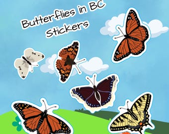 British Columbia Butterflies Vinyl Sticker - 2" BC Canada
