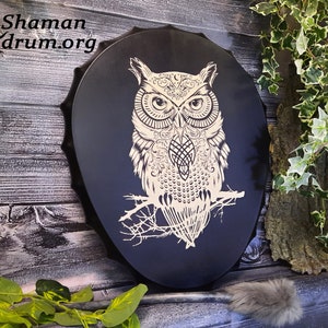 Shaman drum  White Owl  - tambour viking