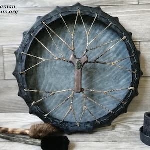 Shaman drum Tree of life Graphite 56 cm 22 inch, schamanen trommel, shamanic drum, tambour viking