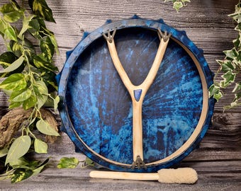 Shamanic drum Blue, shamandrum. frame drum, schamanen trommel