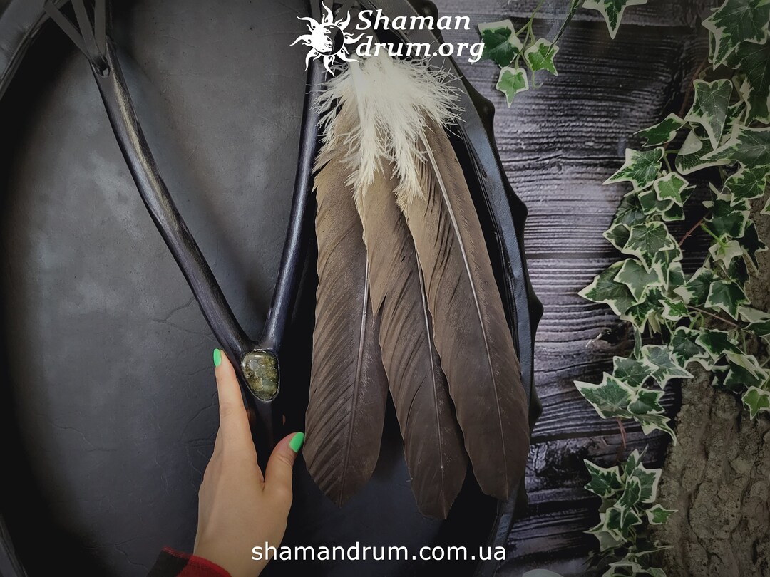 Shamanic Drum Black Hawk Shamanic Drum Viking Etsy