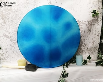 trance drum BLUE WHATER shamanic drum medicine woman, indigenous totem, tambour chamanique