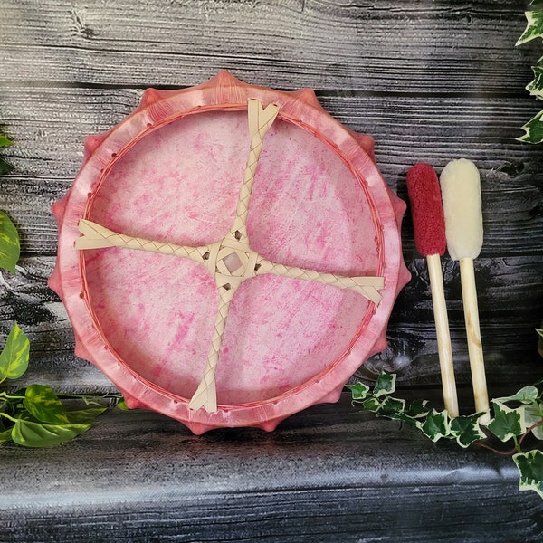 shaman drum Opening the heart , shamandrum, shamanic drum, moon drum pink