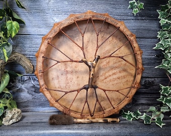 Shaman Drum: Tree of Life, Wooden Handle