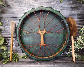 Handcrafted shamanic drum Tree of life 22 inch 56 cm