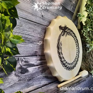 Ouroboros drum. Mystical barban. A drum about the cyclical nature of eternity and infinity. The alternation of creation and destruction, life and death. Barban about the energy of constant rebirth and death.