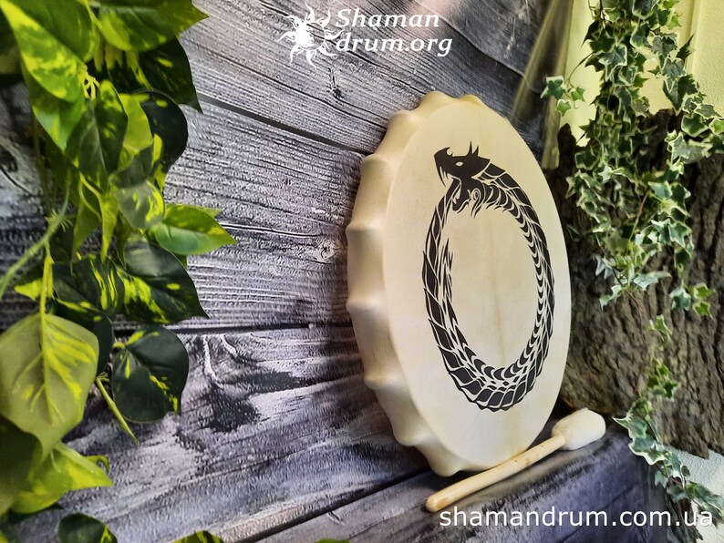 Ouroboros drum. Mystical barban. A drum about the cyclical nature of eternity and infinity. The alternation of creation and destruction, life and death. Barban about the energy of constant rebirth and death.
