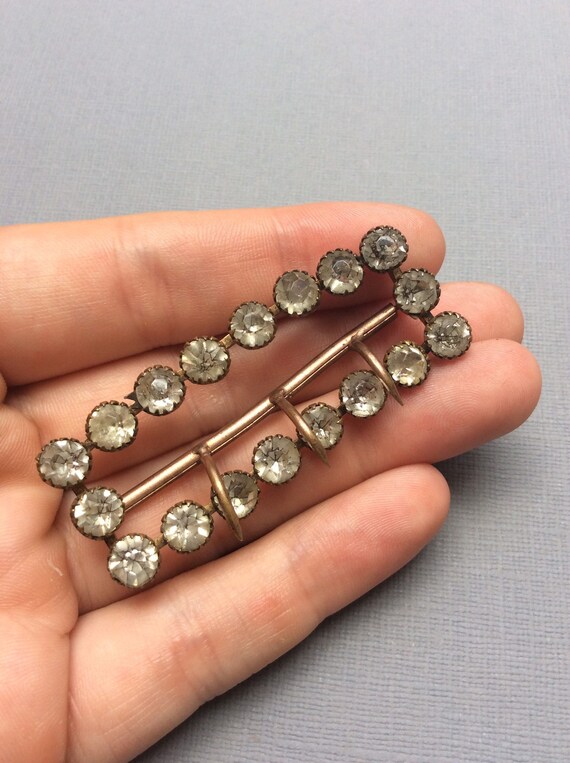Antique Rectangular Clear Paste Buckle Slide - image 4