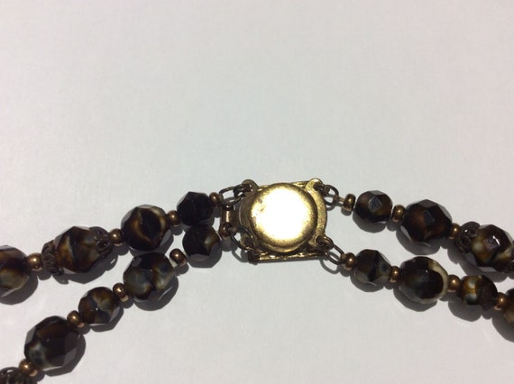 Vintage Tigers Eye Glass Bead Multistrand Necklace - image 6