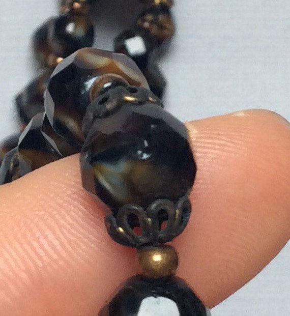 Vintage Tigers Eye Glass Bead Multistrand Necklace - image 10