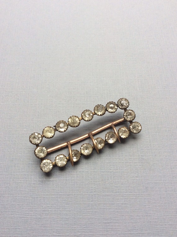 Antique Rectangular Clear Paste Buckle Slide - image 2