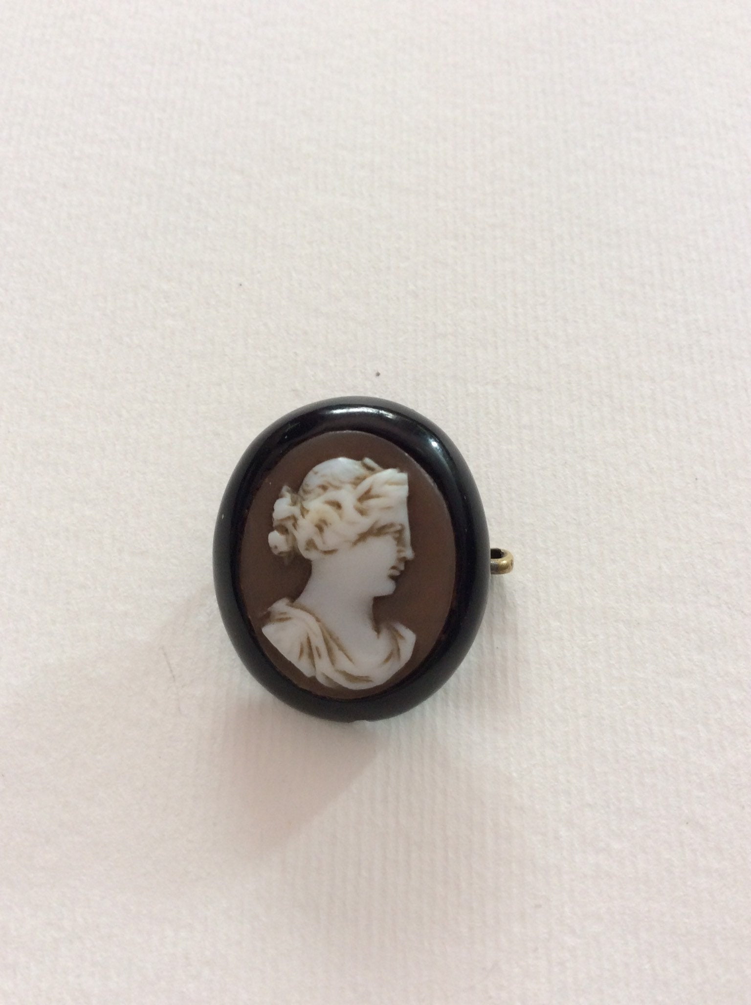 Antique Victorian, Whitby Jet Mounted, Cameo