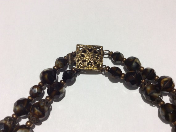 Vintage Tigers Eye Glass Bead Multistrand Necklace - image 8