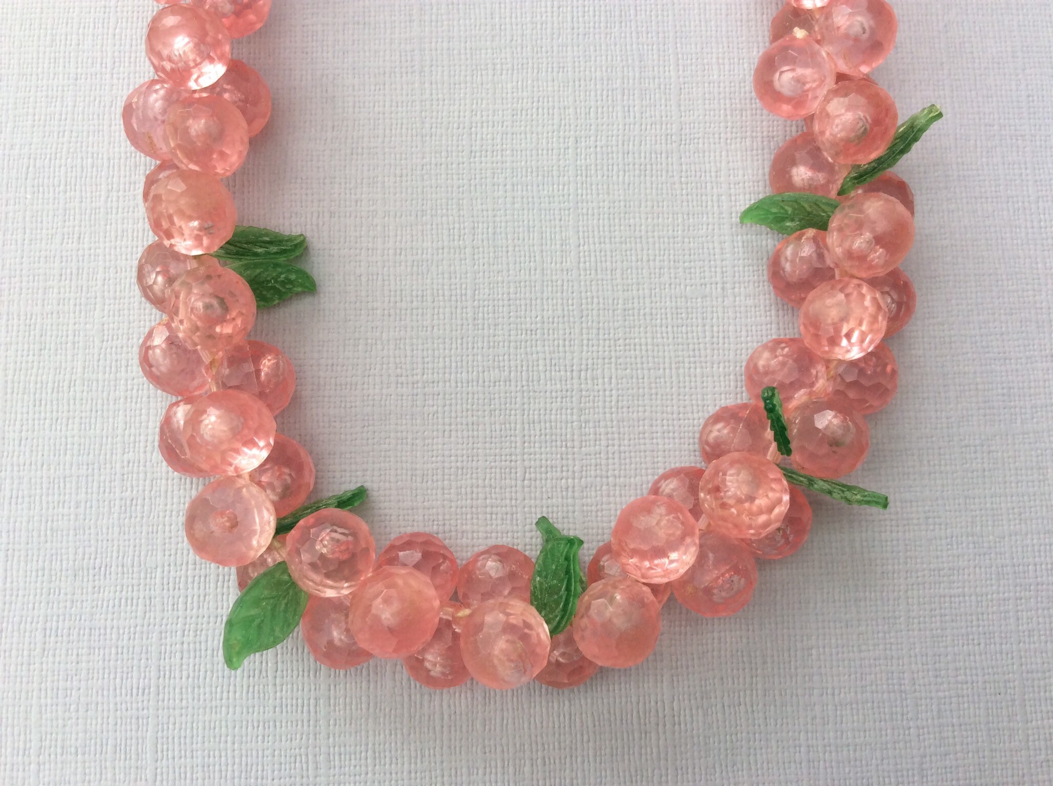 Collier Vintage Perles Plastique Fines 120cm Rose - Très Long, 4mm - Neuf Sans Emballage