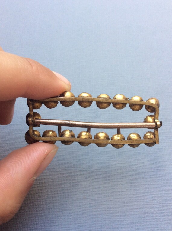 Antique Rectangular Clear Paste Buckle Slide - image 9