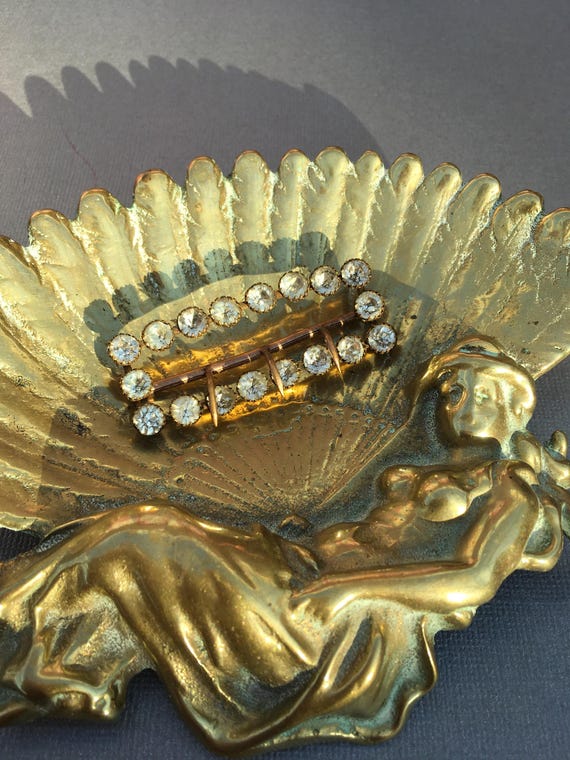 Antique Rectangular Clear Paste Buckle Slide - image 1