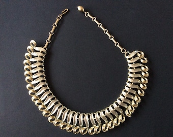 Gold and Silver Articulated Collar/Bib Necklace