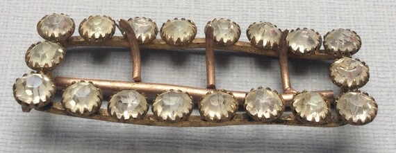 Antique Rectangular Clear Paste Buckle Slide - image 5