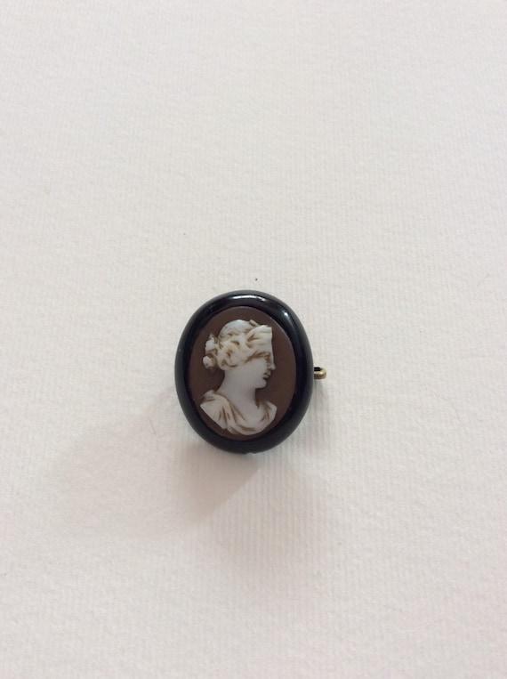 Antique Victorian, Whitby Jet Mounted, Cameo - image 2