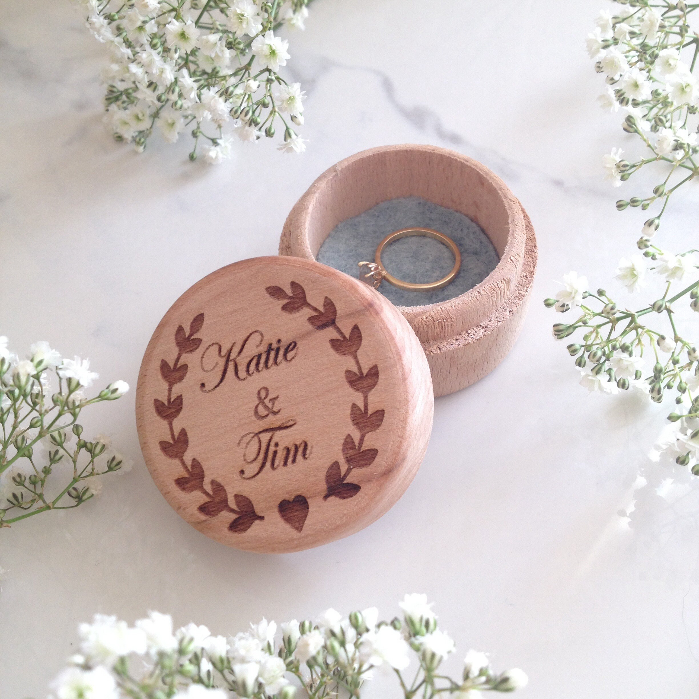 Wedding Ring Box Custom Engraved Box Wedding Gift Rustic - Etsy