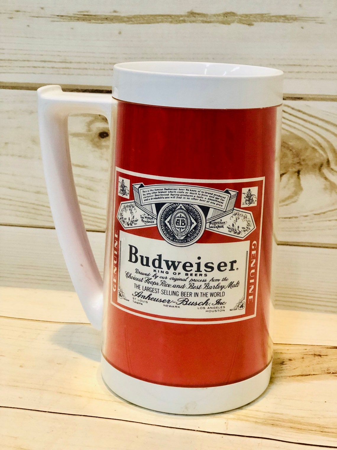 Budweiser Plastic Thermo Serv 16 Oz Beer Mug Mug Vintage Keep Etsy