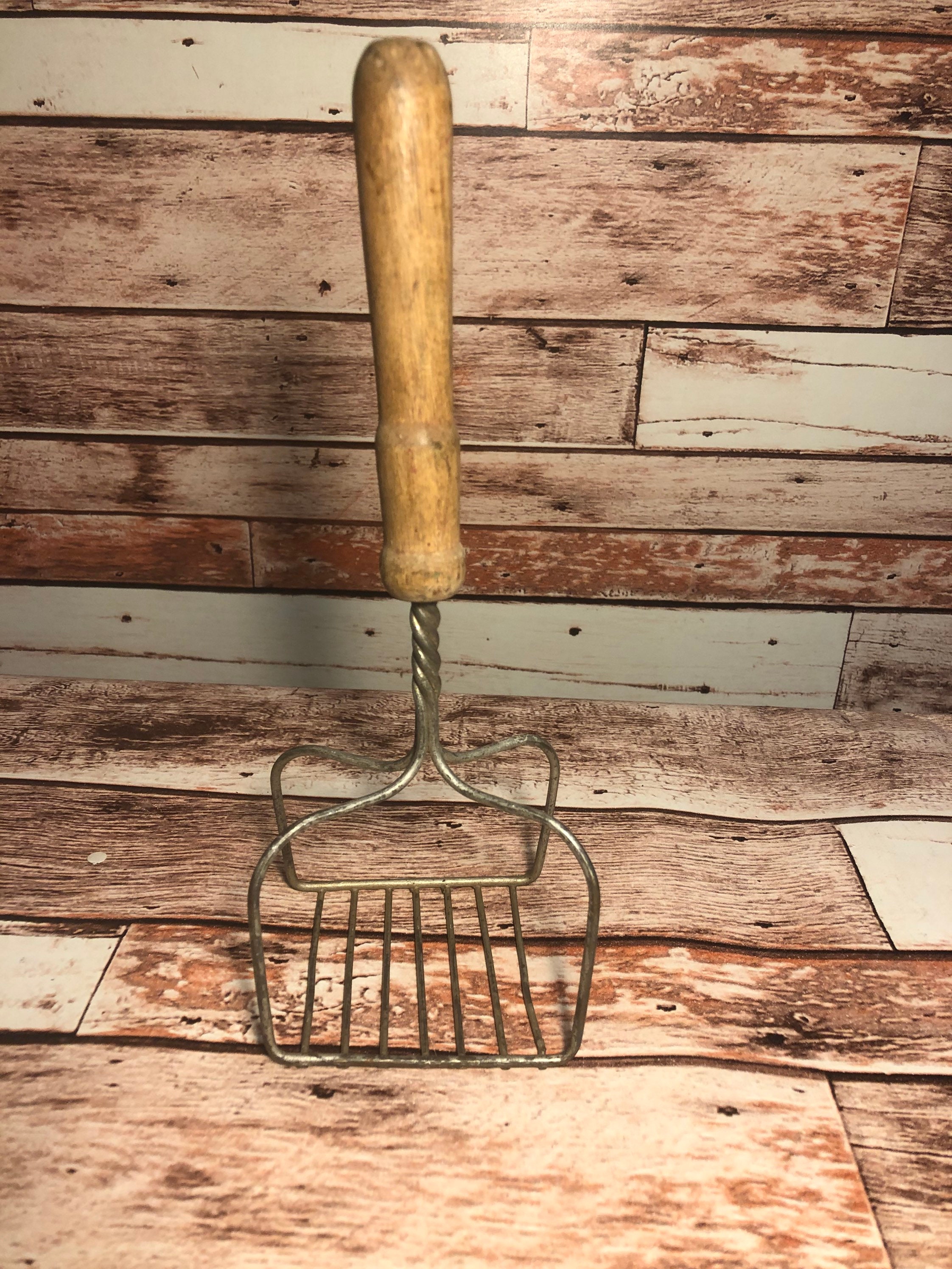 Vintage Potato Masher 4 Prong Handle Square with Parallel Wire Etsy