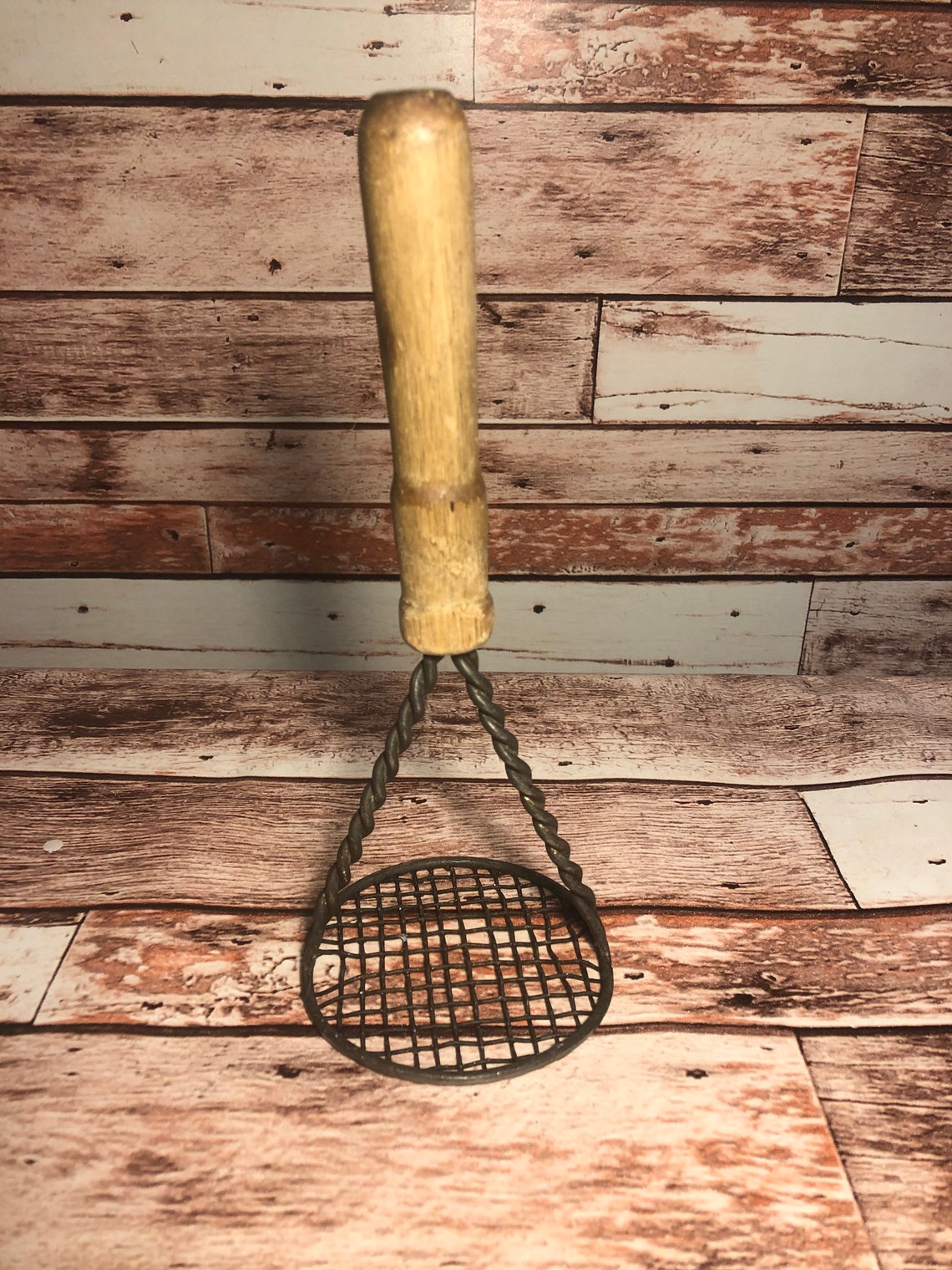 Vintage Potato Masher with Twisted Wire Base Etsy