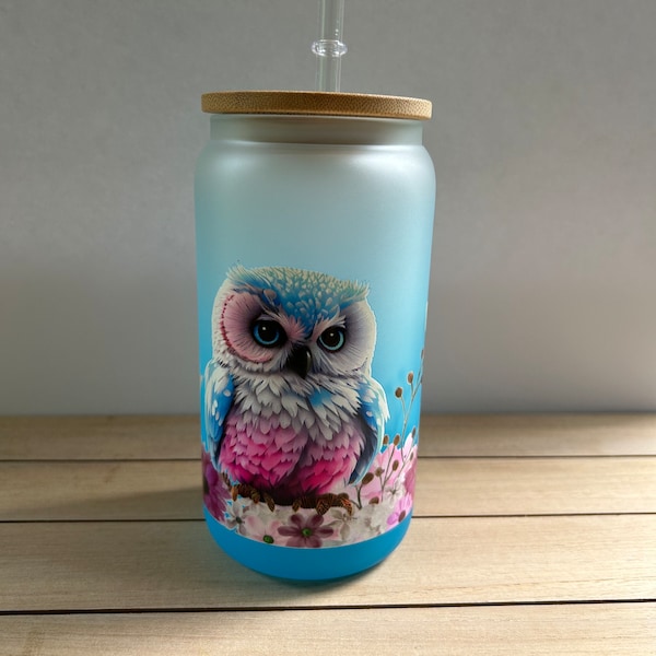 Owl Glass Ice Canister Ombré