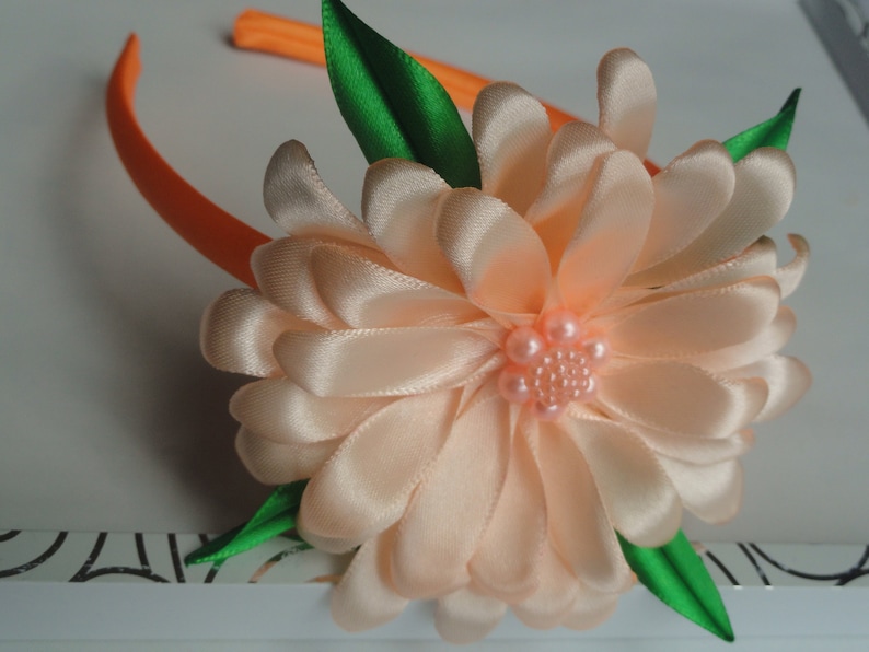 Apricot Loving Camomile Flower Hard Hairband Photo Shut Hairbow Sweetband Kanzashi Flowers