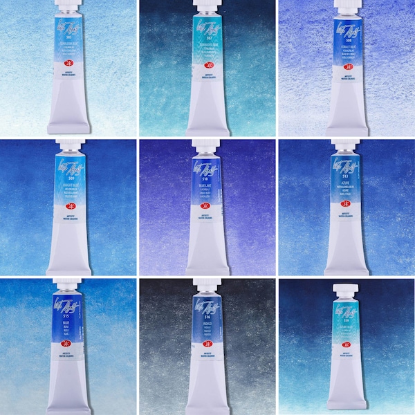 White Nights Watercolor Paints Single Tubes ALL Blue Shades Nevskaya Palitra 10 ml or 0.33 oz Russian Paint Watercolors