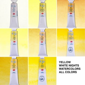 Nevskaya Palitra White Nights ALL yellow Watercolor Paint Single Tubes Make your set 10 ml all Yellow colors Paints image 1