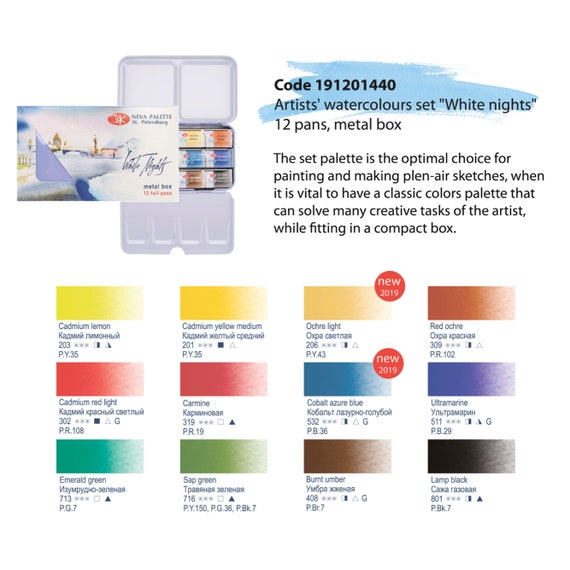 Night 36 Colors Watercolor White  Russian White Night Watercolor